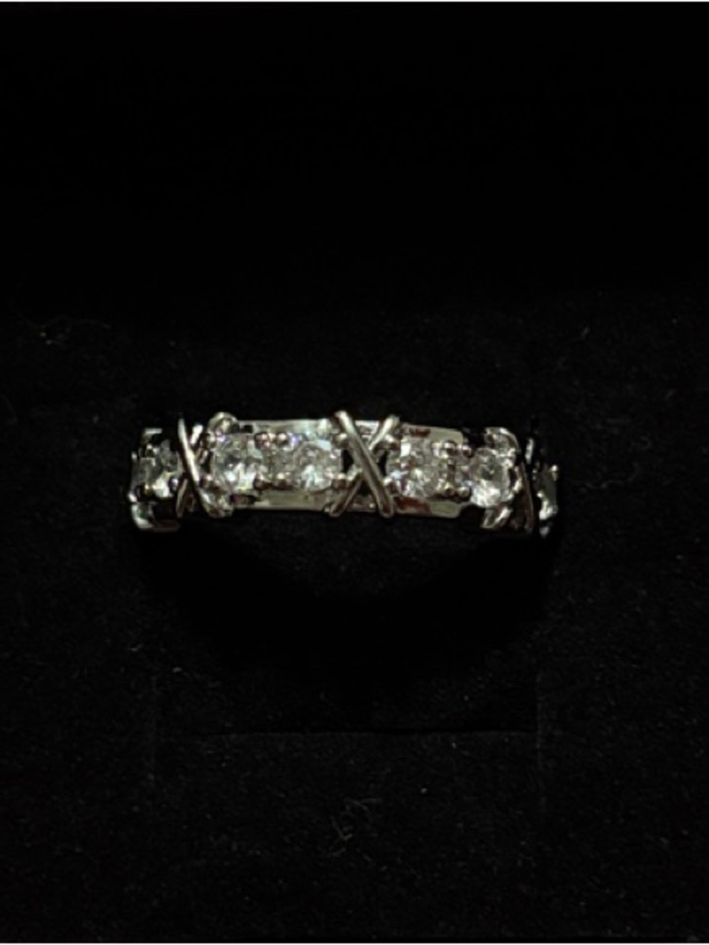 XOXO Silver-Tone Three-Stone Sparkling Ring